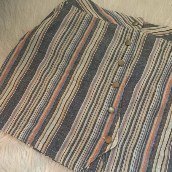 Multi Color Striped Mini Skirt- Medium - Picture 3 of 5